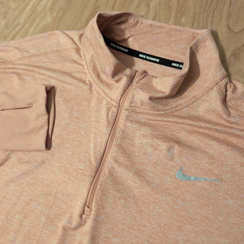 Nike Element Wmns 1/2-Zip Running Top heather Pink Size 3X CU3220 Thumb Holes